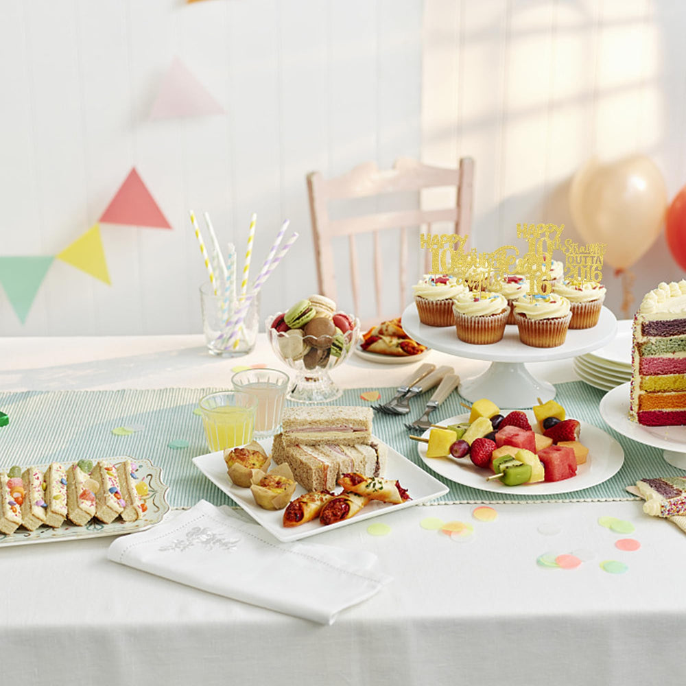 ZHUOWEISM cheers to 10 years toppers brighten cupcakes for party photo moments.