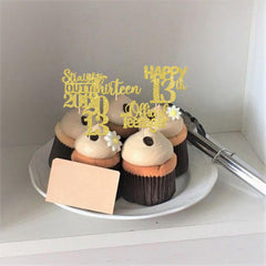 ZHUOWEISM cheers to 13 years toppers enhance cake or cupcakes.