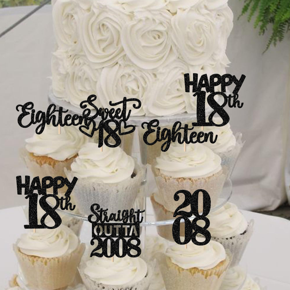 ZHUOWEISM cheers to 18 years topper decor for cupcakes