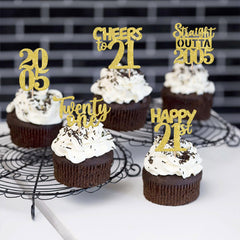 ZHUOWEISM cheers to 21 years topper highlights party cakes and treats.