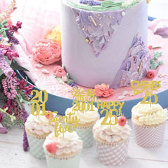 ZHUOWEISM cheers-to-25-years toppers brighten dessert displays