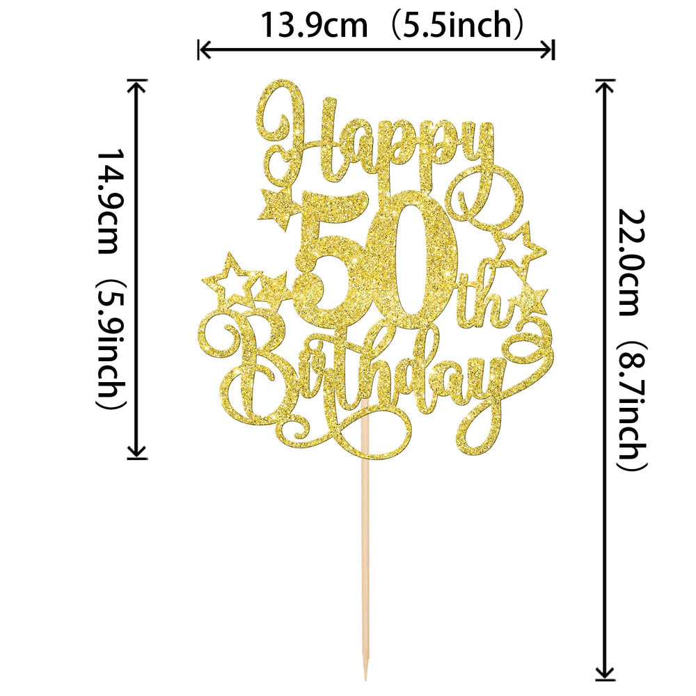 ZHUOWEISM cheers to 50 years topper enhances photos with golden shimmer