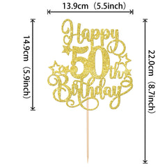 ZHUOWEISM cheers to 50 years topper enhances photos with golden shimmer