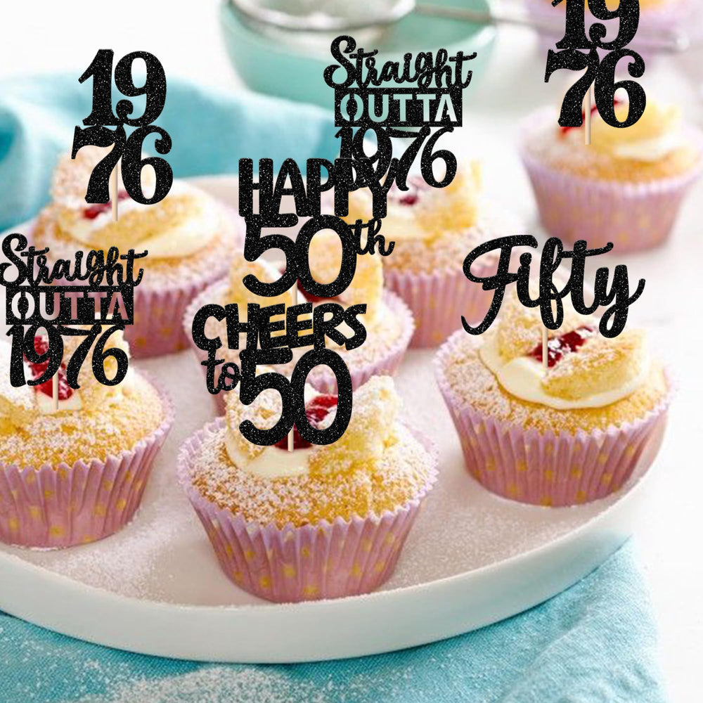 ZHUOWEISM Cheers to 50 years toppers enhance dessert displays
