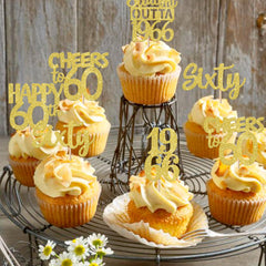Zhuoweism cheers to 60 years topper keeps the cake focal point.