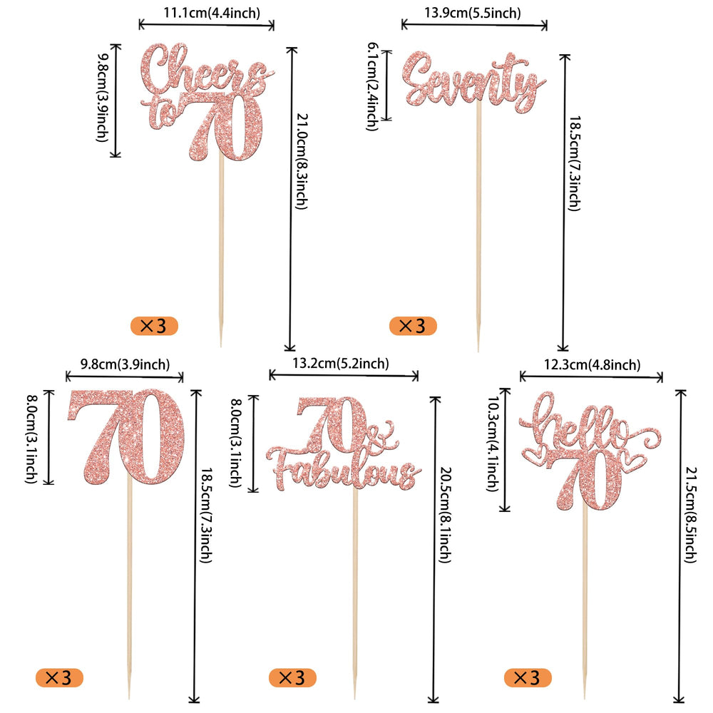 ZHUOWEISM Cheers to 70 Years centerpiece sticks bring festive table decor and photo-worthy moments.