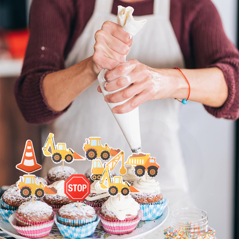 ZHUOWEISM Design collection shows six construction toppers for desserts.