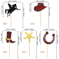 ZHUOWEISM glitter cowboy hat cupcake topper adds festive charm to cupcakes.