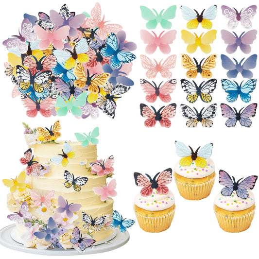 ZHUOWEISM edible butterfly cupcake toppers brighten cakes for celebrations.