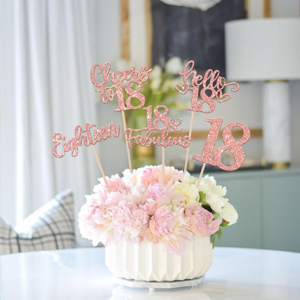 ZHUOWEISM Eighteen centerpiece stick features rose gold glitter for eye-catching decor