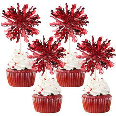 ZHUOWEISM foil firework cupcake topper 30pcs decor for celebrations and desserts