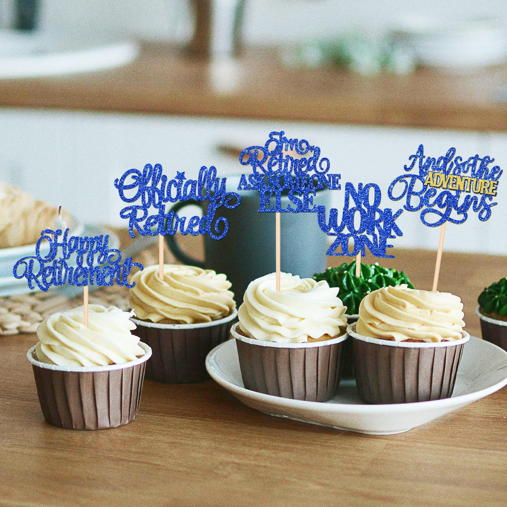 ZHUOWEISM glitter card stock toppers with food-grade sticks sturdy and eye-catching