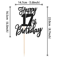 ZHUOWEISM Glitter Cheers 17 Years Topper adds sparkle to desserts