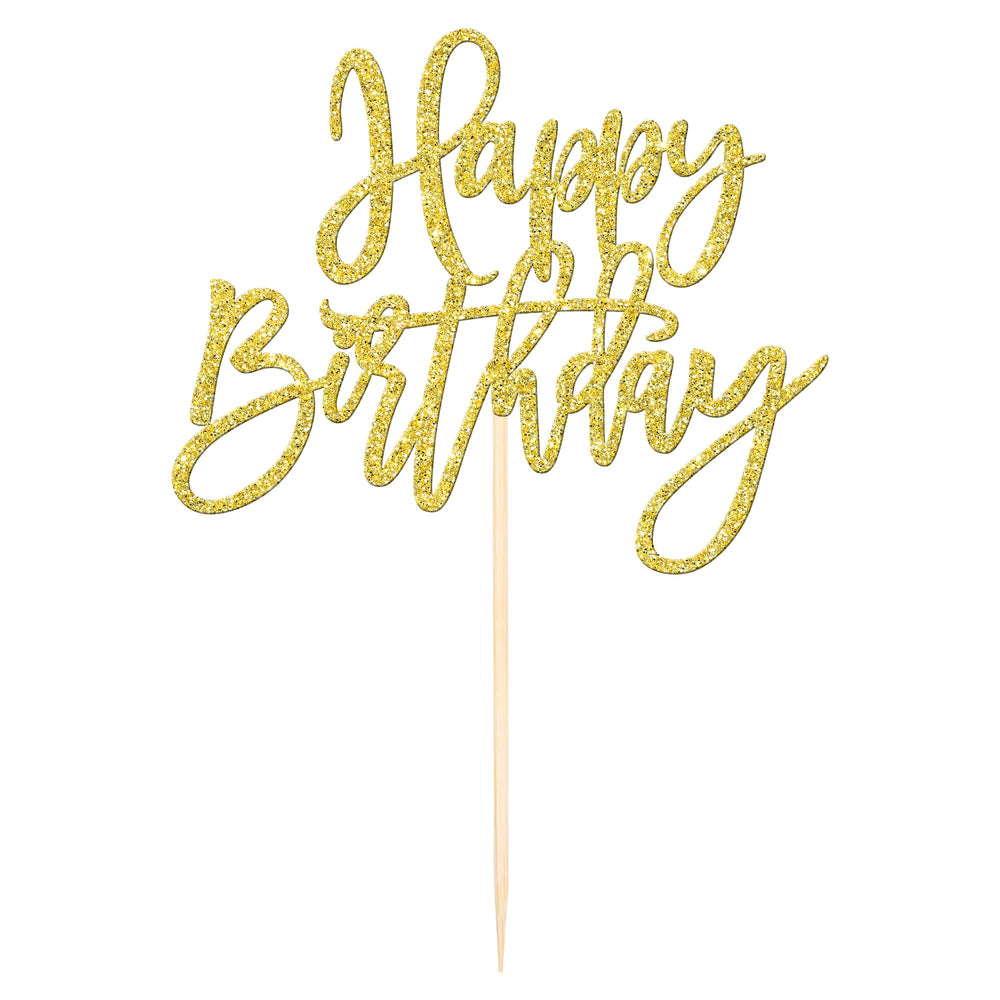 ZHUOWEISM glitter gold cake topper front view brightens party desserts.