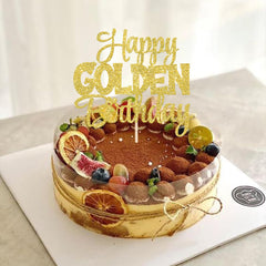 ZHUOWEISM Gold anniversary-themed topper for milestone celebrations.
