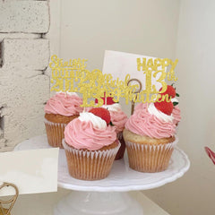 ZHUOWEISM gold glitter thirteen picks decorate desserts and treats.