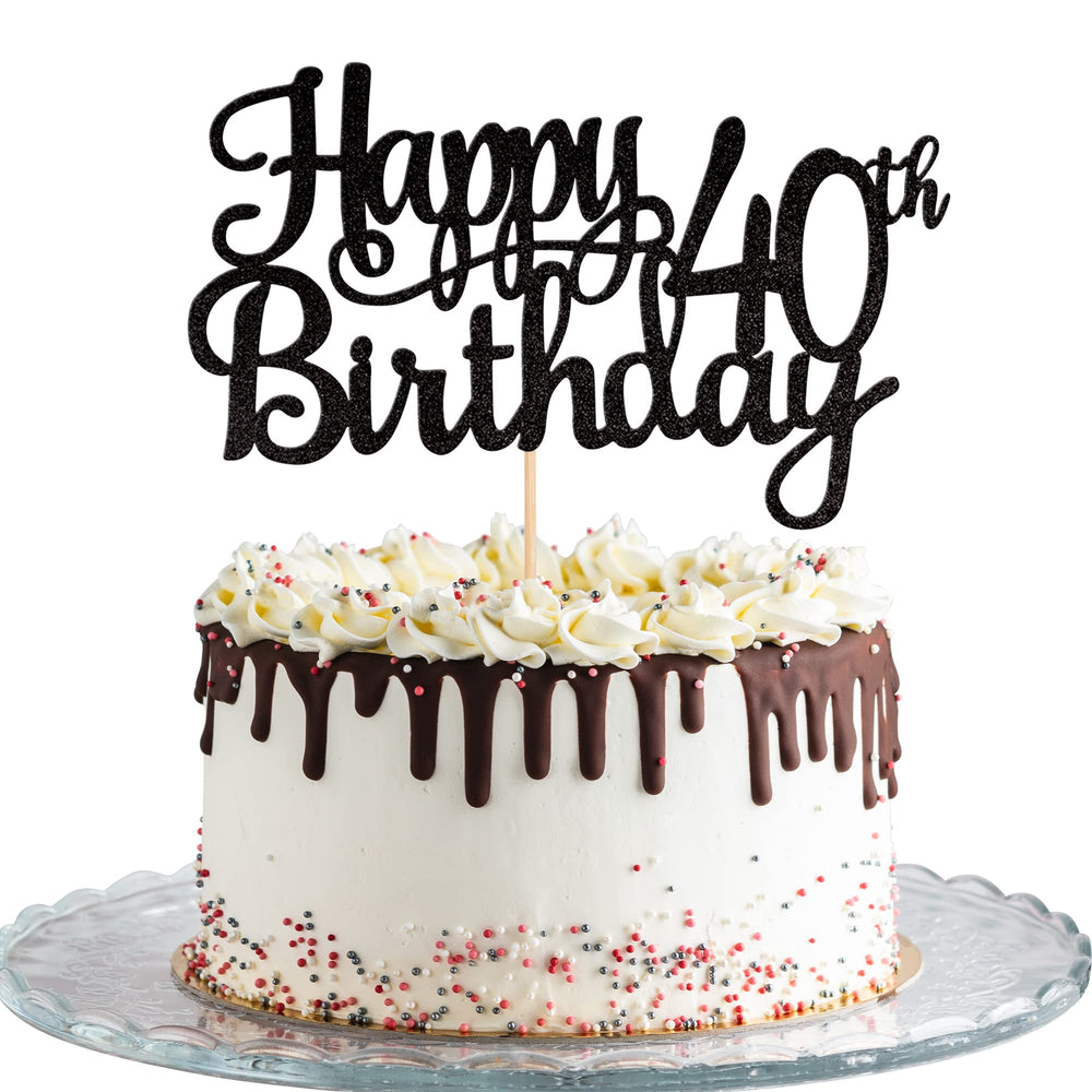 ZHUOWEISM glitter cake topper adds instant sparkle to your 40th birthday cake.