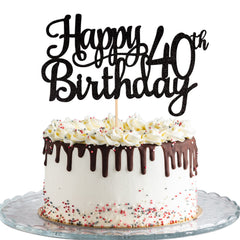 ZHUOWEISM glitter cake topper adds instant sparkle to your 40th birthday cake.