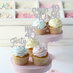 ZHUOWEISM happy 40th birthday topper suits cake and desserts for celebrations.