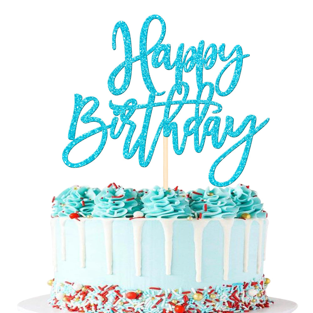 ZHUOWEISM Happy Birthday glitter topper on cake for celebrations
