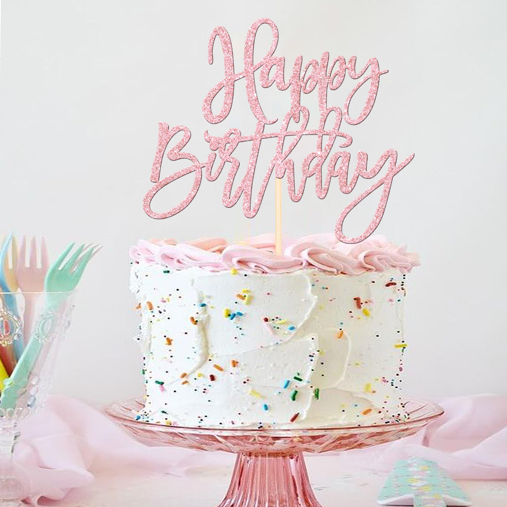 ZHUOWEISM Glitter topper light pink stick detail for cake decoration