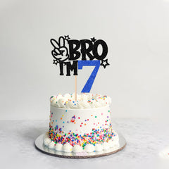 ZHUOWEISM Hello 7 Fabulous cake decor blue glitter shines in light