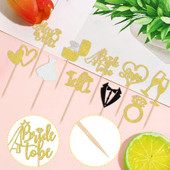 ZHUOWEISM I Do love heart topper glitter gold perfect for wedding sweets