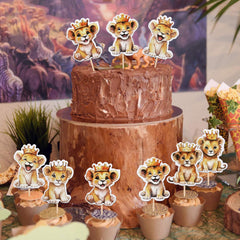 ZHUOWEISM lion cupcake toppers design 4, eye-catching safari theme