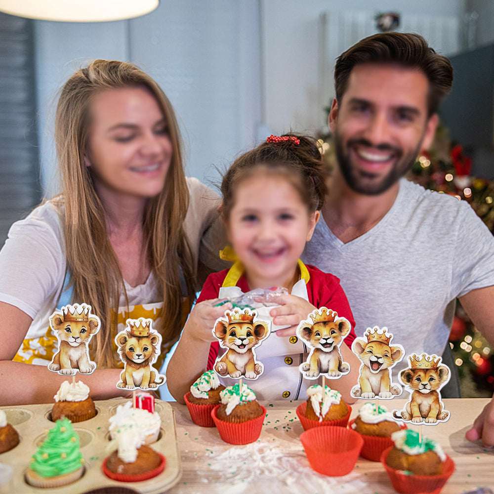 ZHUOWEISM lion cupcake toppers design 7, festive party dessert topper