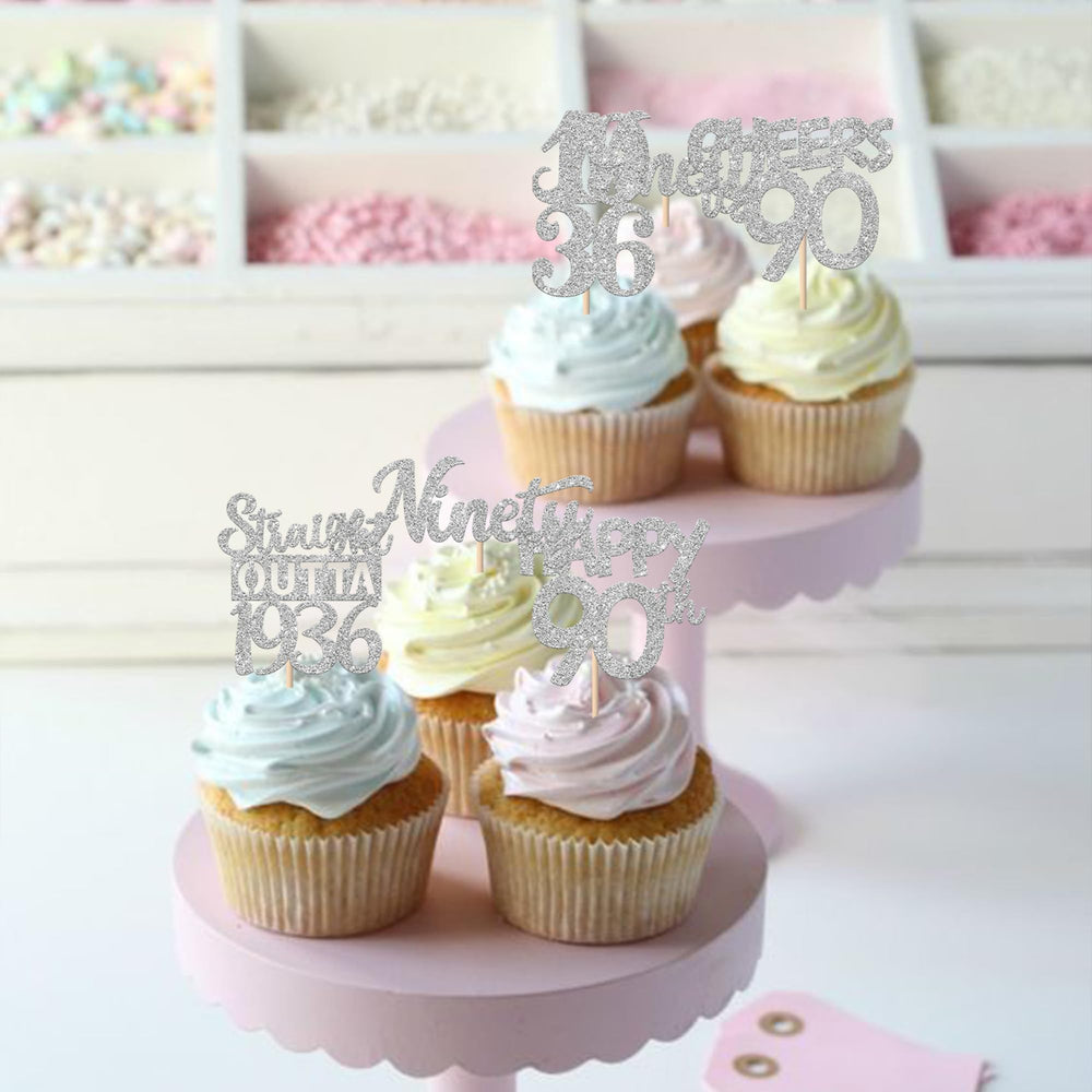 ZHUOWEISM ninety-five celebration topper set ideal for cupcakes and desserts