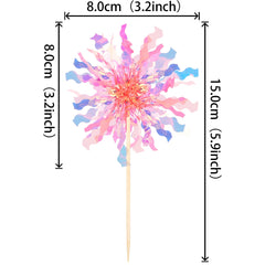 ZHUOWEISM orange foil firework topper shines on cupcakes for celebration