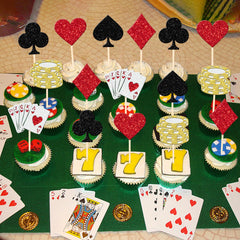 ZHUOWEISM poker themed decorations with bamboo sticks