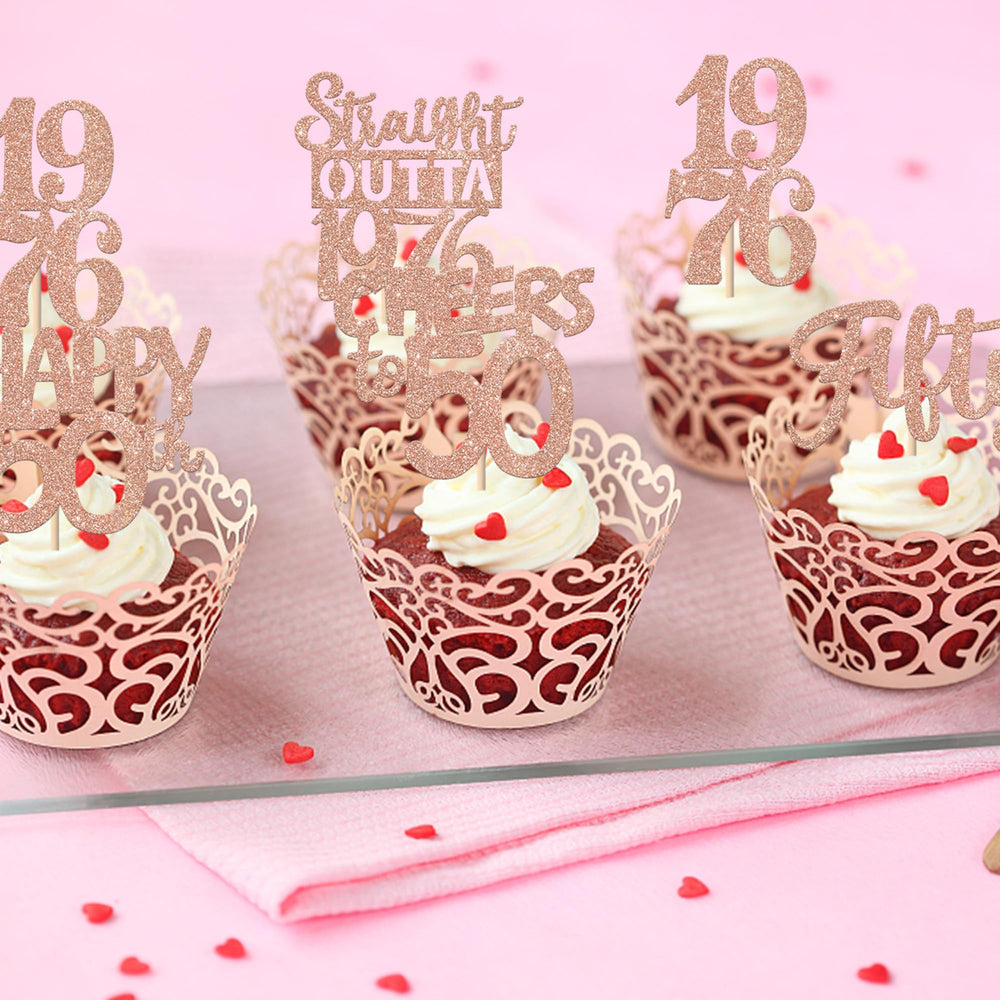 ZHUOWEISM preassembled cupcake toppers save time during party prep.