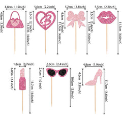 ZHUOWEISM princess glasses cupcake topper glitter pink enhances party flair