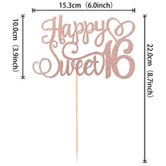 ZHUOWEISM Rose gold glitter cake topper brightening the dessert display