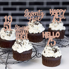 ZHUOWEISM seventy-five designs cupcake picks highlight milestone dessert fun.