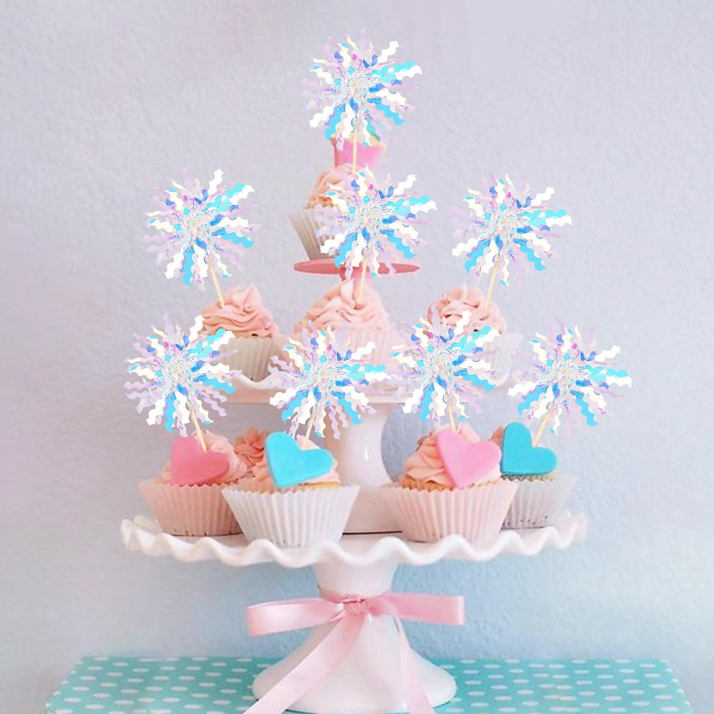 ZHUOWEISM silver cake toppers sparkle under party lights for photos