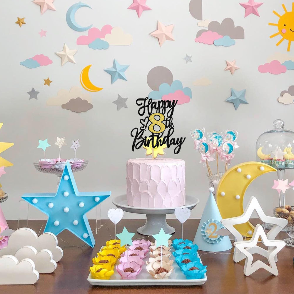 ZHUOWEISM single-side glitter topper shines on cakes and pastries
