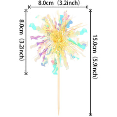 ZHUOWEISM sparkle tinsel cupcake picks add festive shine to treats