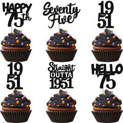 ZHUOWEISM straight-outta-1951 cupcake toppers sparkle on cupcakes