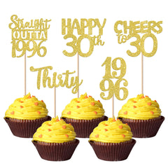 ZHUOWEISM straight outta 1996 cupcake topper design 1 adds gold sparkle to cupcakes