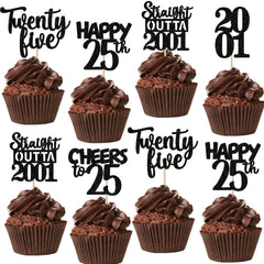 ZHUOWEISM straight-outta-2001 cupcake topper adds sparkling flair to cupcakes for celebrations.