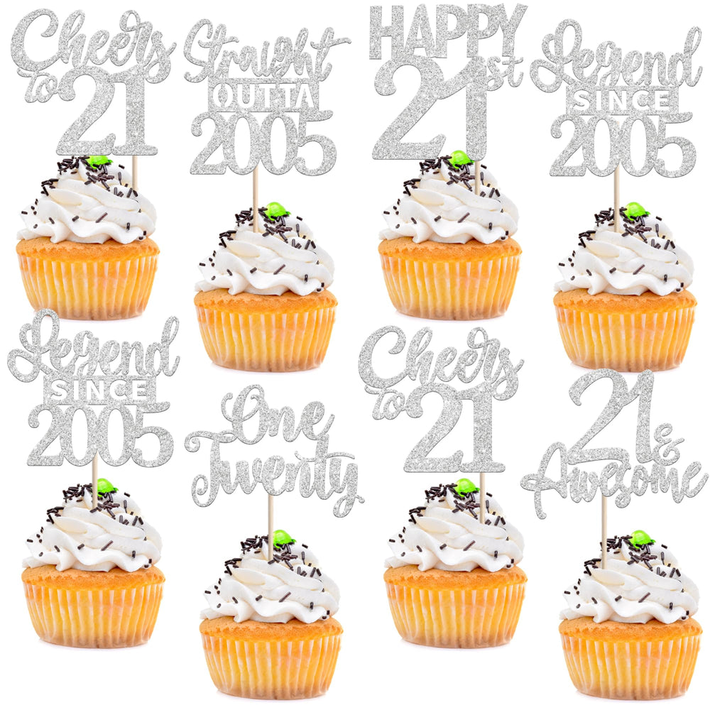 ZHUOWEISM straight outta 2005 cupcake toppers sparkle on cupcakes for 21st birthdays