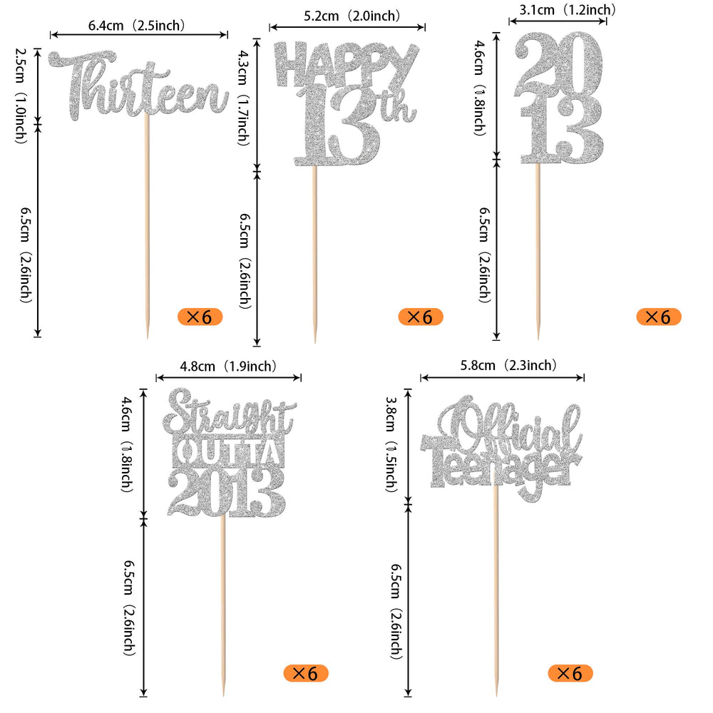 ZHUOWEISM straight outta 2013 glitter cupcake topper design 2, festive dessert accent