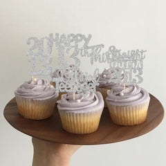 ZHUOWEISM straight outta 2013 glitter cupcake topper design 4, shiny celebration topper