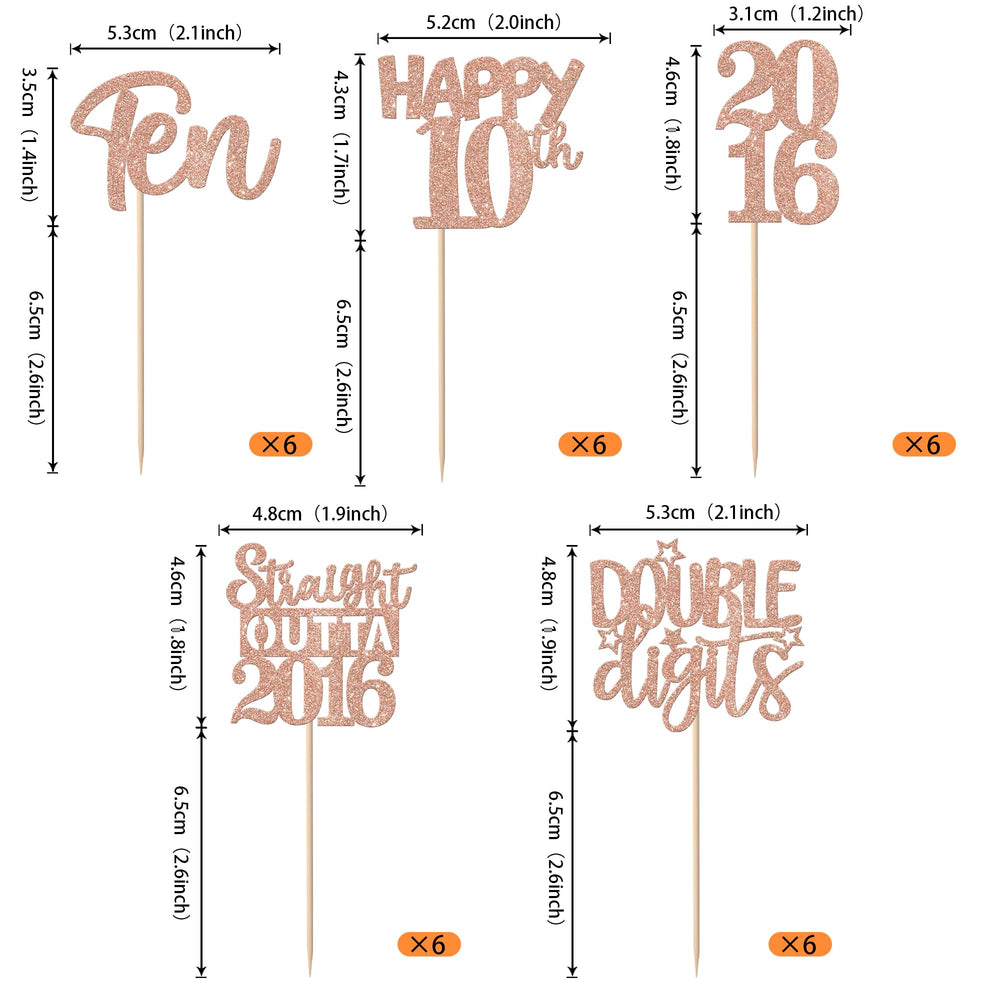 ZHUOWEISM Straight Outta 2016 cupcake toppers shining on desserts