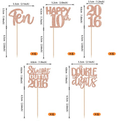 ZHUOWEISM Straight Outta 2016 cupcake toppers shining on desserts