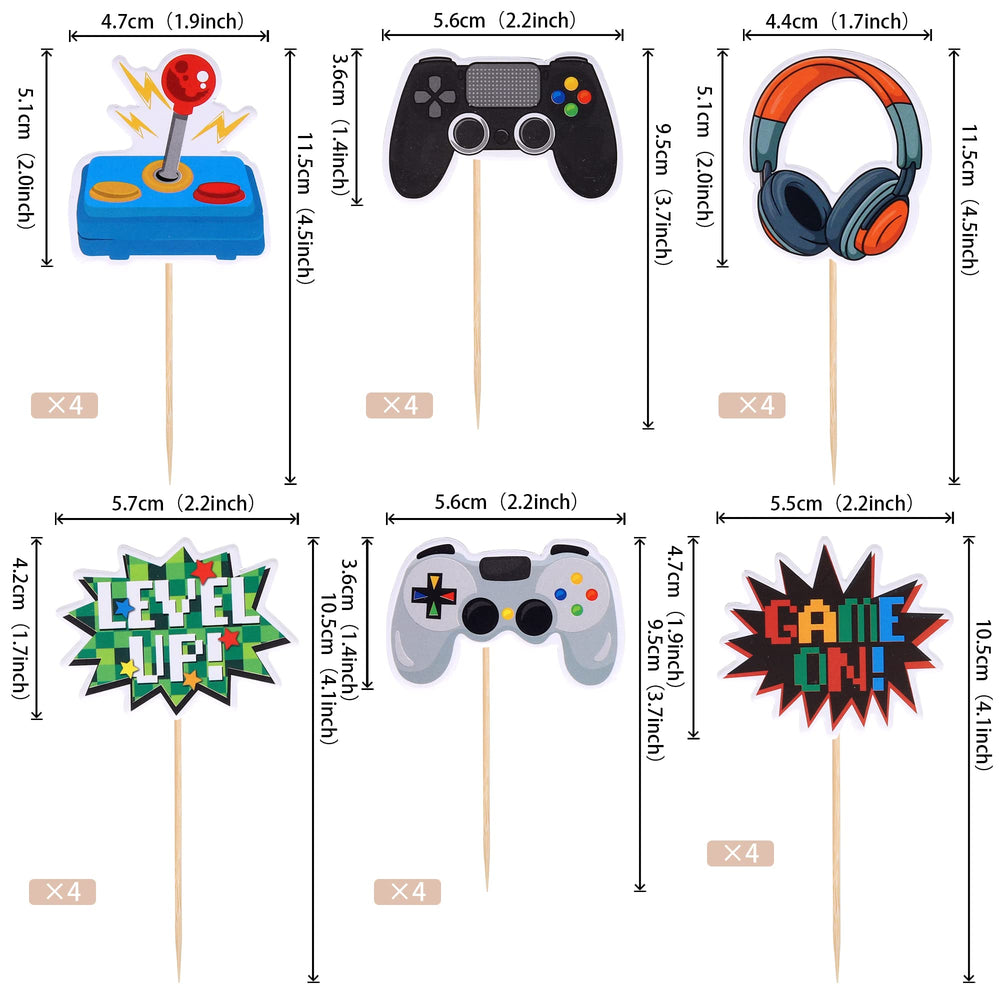 ZHUOWEISM gamepad toppers add flair to dessert displays.