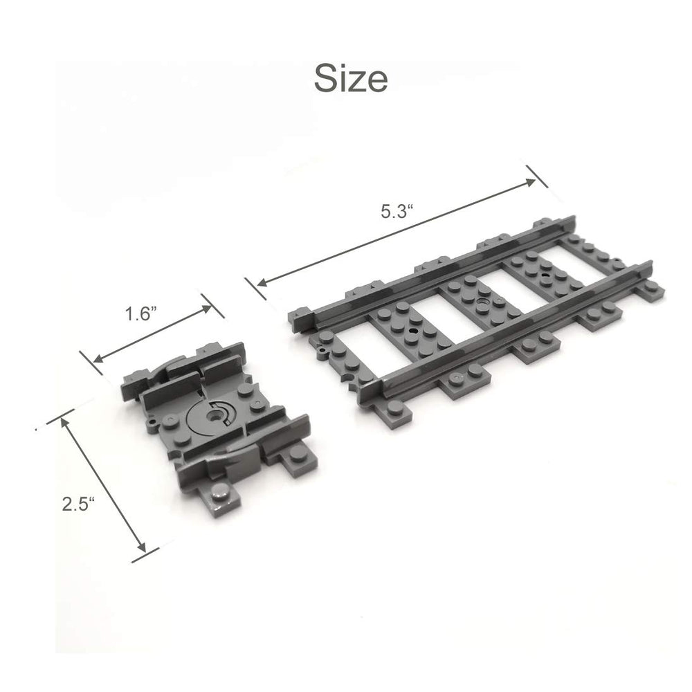 ZHX straight track size detail 5.3 by 2.5 inches for precise planning.