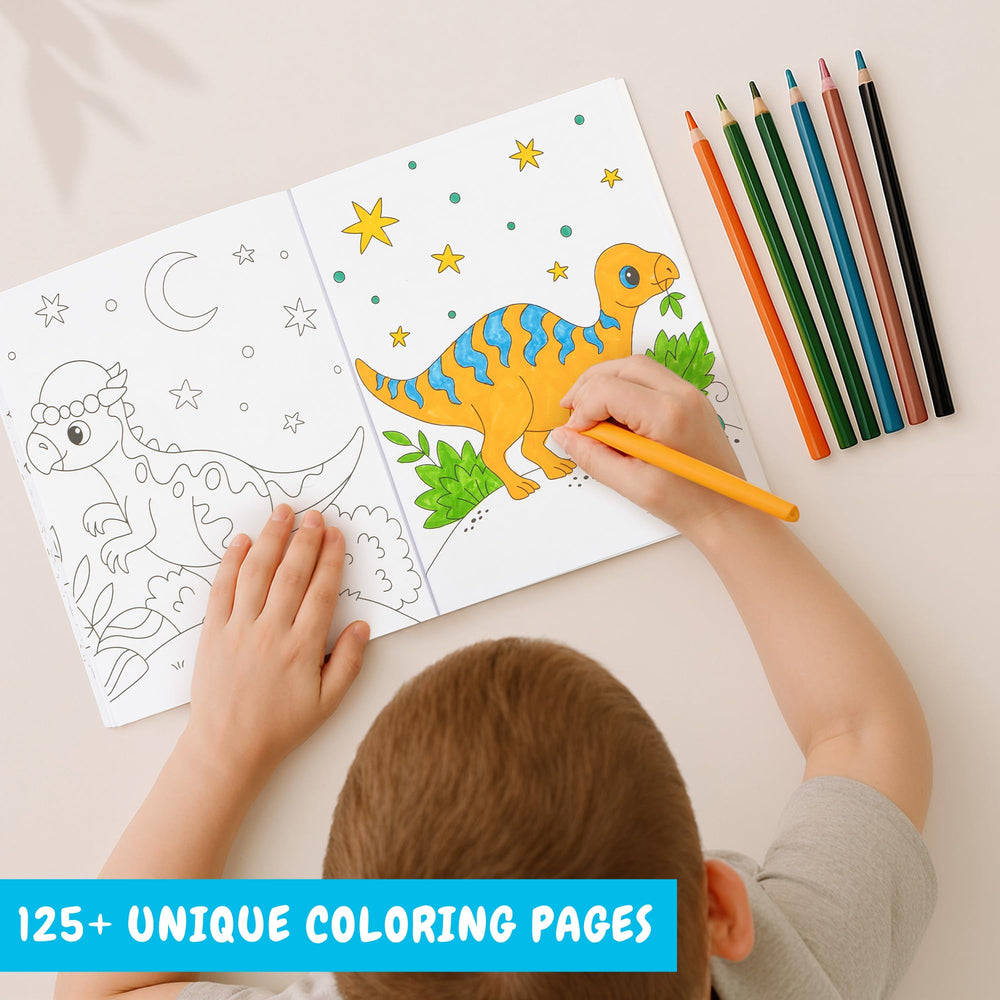 ZICOTO dinosaurs coloring page illustration 2 adds simple shapes for beginners.